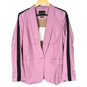 WILDFANG The Empower Color Block Tux Blazer Mauve‎ Black Womens Sz Large NEW